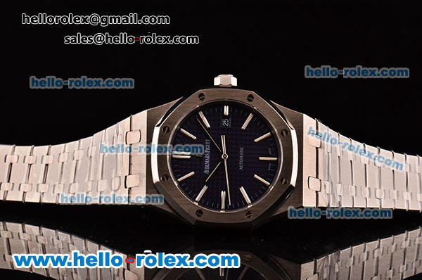 Audemars Piguet Royal Oak Swiss ETA 2824 Automatic Steel Case with Stainless Steel Strap and Blue Grid Dial - 1:1 Original - Click Image to Close